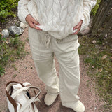 FLARED LEG LINEN PANTS