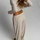 PALMER SOFT STRIPE WIDE LEG PANTS
