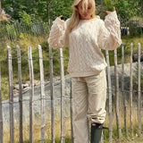 FLARED LEG LINEN PANTS
